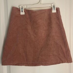 Pink corduroy mini skirt